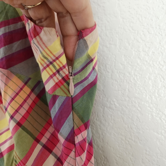 J. Crew Women's Size 8 Plaid Midi A-Line Casual Spring Shirtdress - Picture 6 of 10